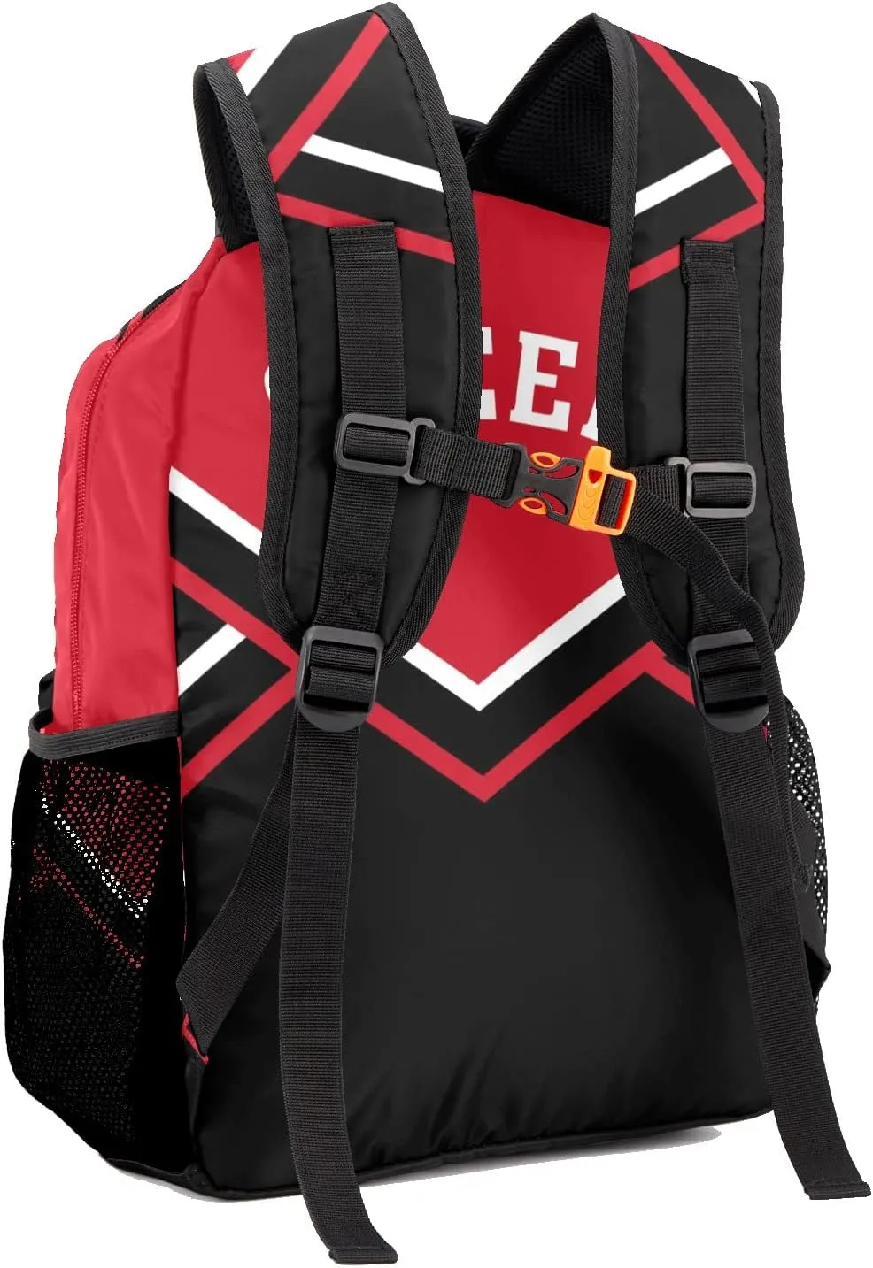 Red Cheer Cheerleaders Backpack Shoulder Shopping Bag Travel Casual Bags with Name Text 12.2(L) x5.9(W) x16.5(H) inch