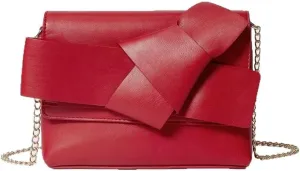 Red Clutch Purses for Women Bow Evening Handbags with Chain Strap Elegant PU Leather Clutch Bag