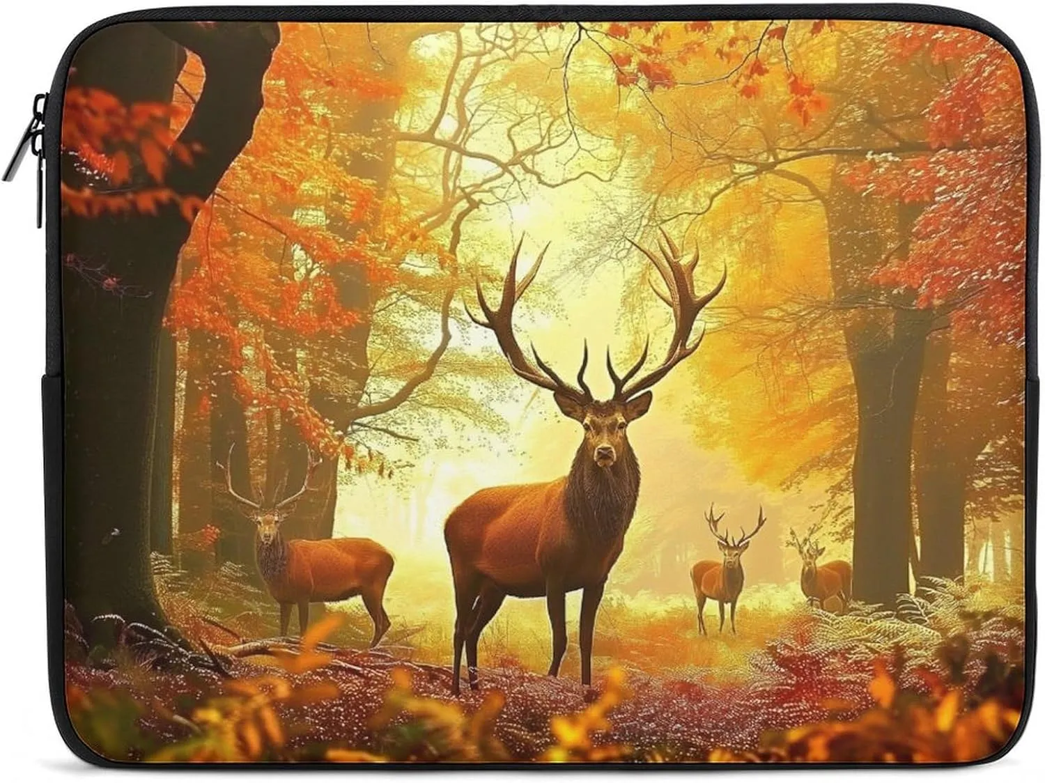 Red Leaves Elk Laptop Sleeve 13/15 Inch Durable Briefcase Cover Shockproof Protective Case Handbags Portable Laptop Bag