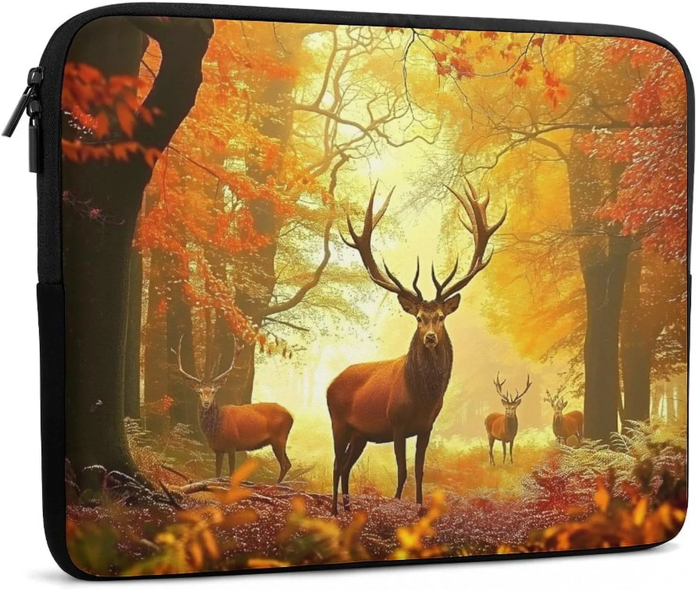 Red Leaves Elk Laptop Sleeve 13/15 Inch Durable Briefcase Cover Shockproof Protective Case Handbags Portable Laptop Bag
