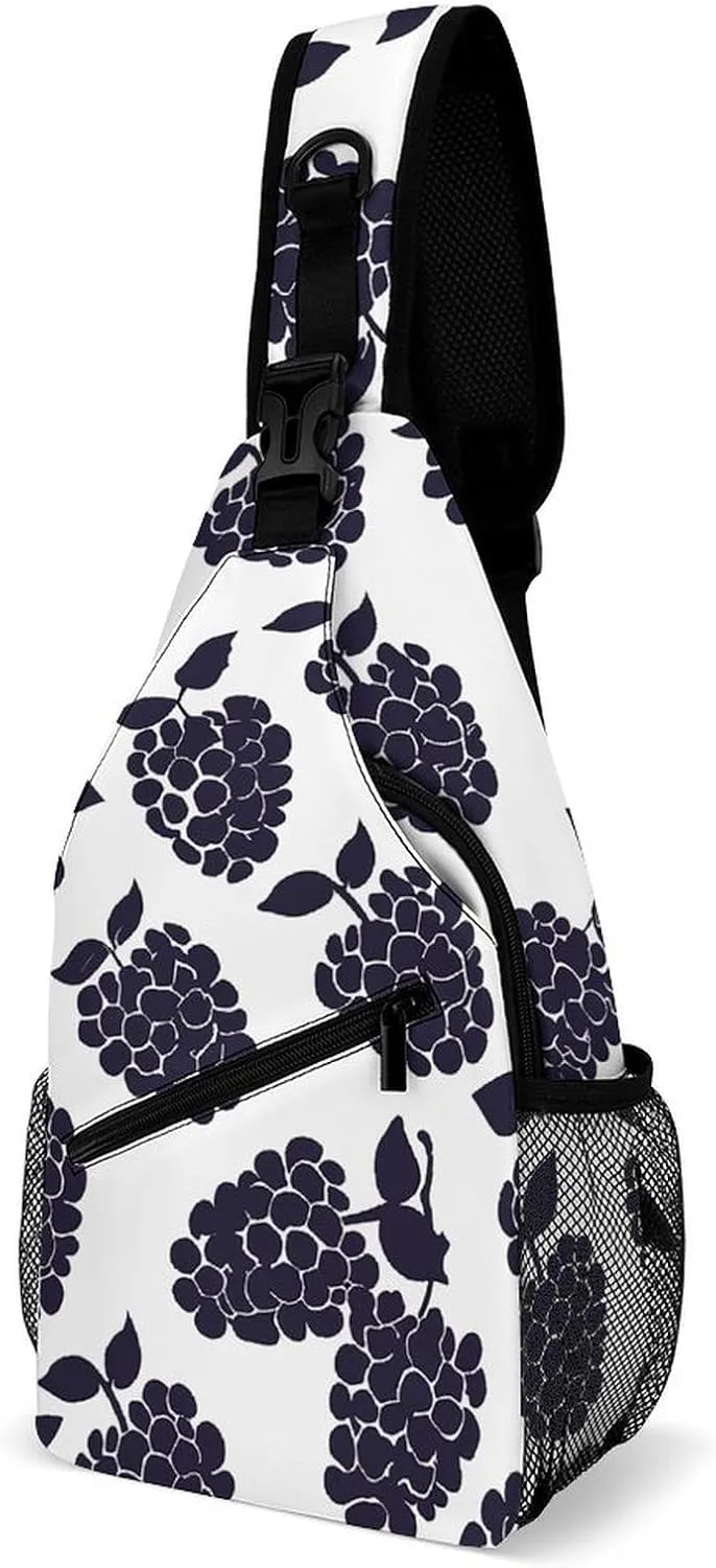 Red Theme Leaves Sling Bag Lightweight Crossbody Chest Pack Travel Shoulder Bag with Adjustable Strap