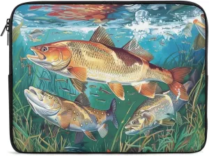 Redfish Sea Trout Laptop Sleeve 13/15 Inch Durable Briefcase Cover Shockproof Protective Case Handbags Portable Laptop Bag