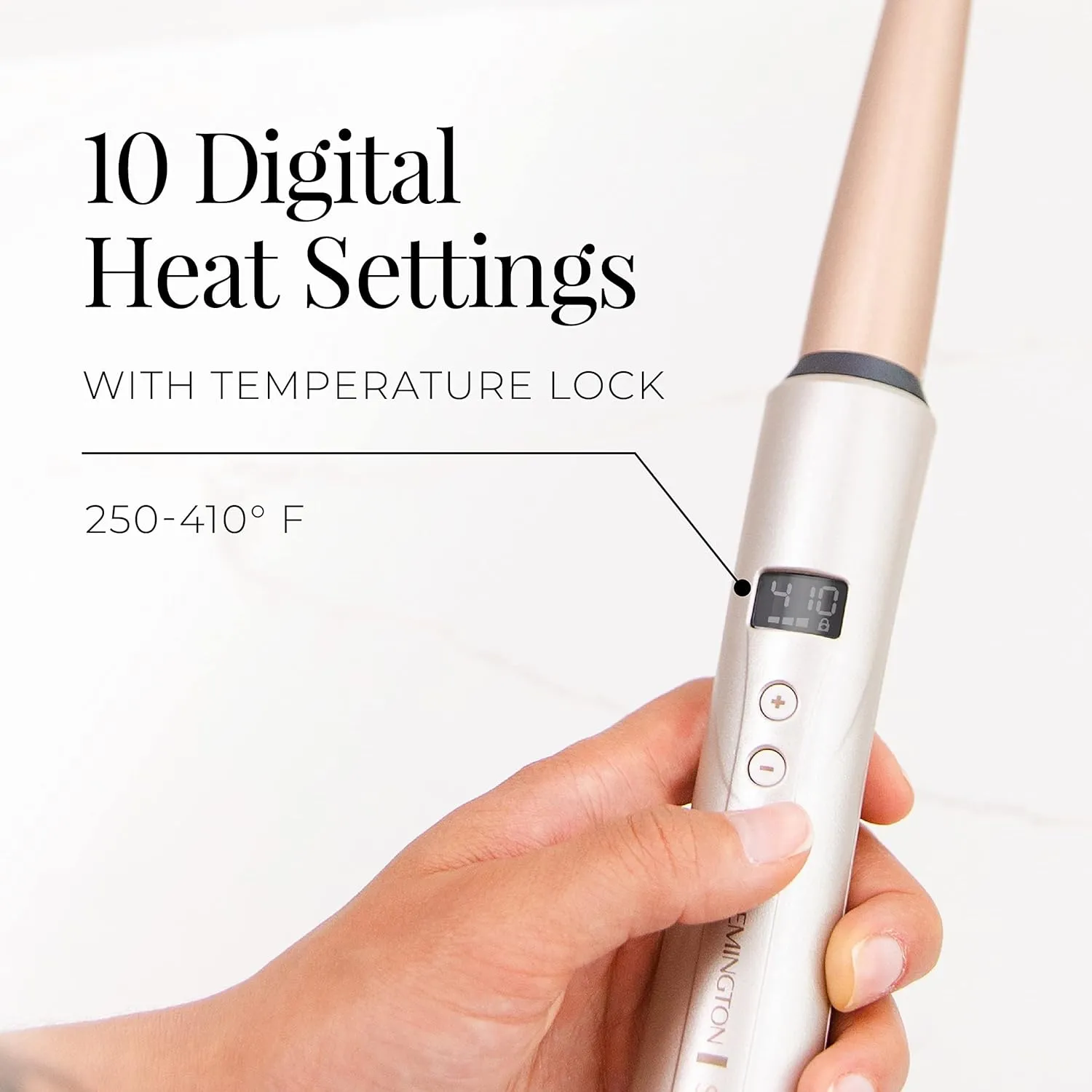Remington Shine Therapy Argan Oil & Keratin Infused ½-1 Inch Tapered Curling Wand for Natural Curls, Includes Heat Glove