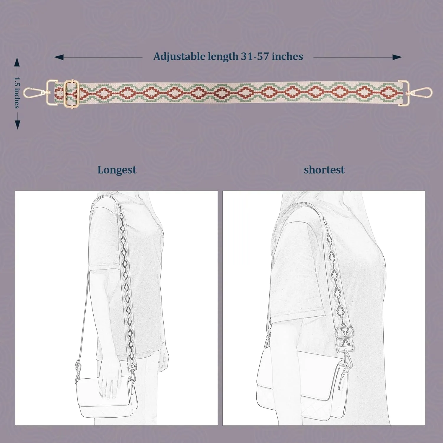Replacement Purse Strap,Wide Adjustable Crossbody Straps for Handbags