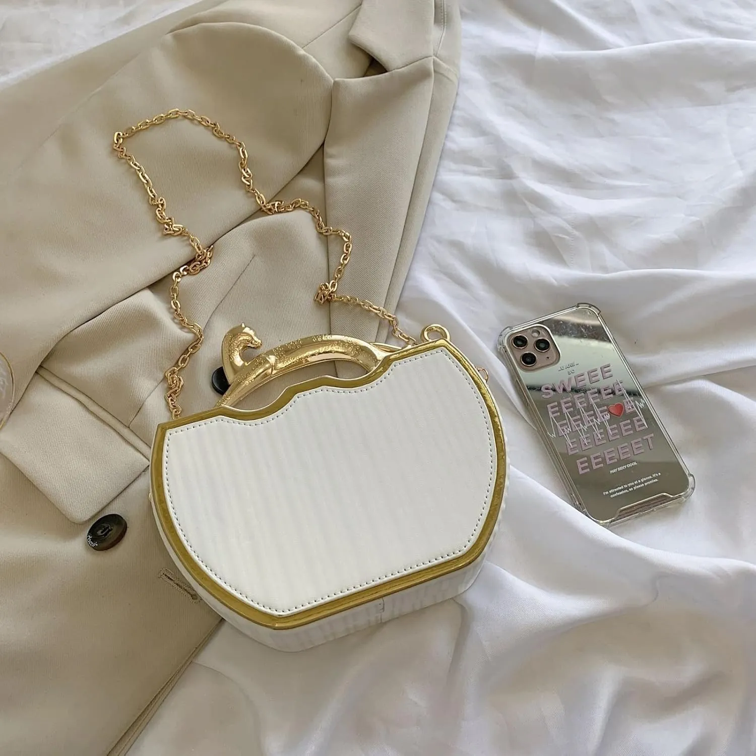 Retro Acrylic Handbag for Women, Fashion Box Purse Top-handle Shoulder Handbag Lightweight Square Underarm Crossbody Bag