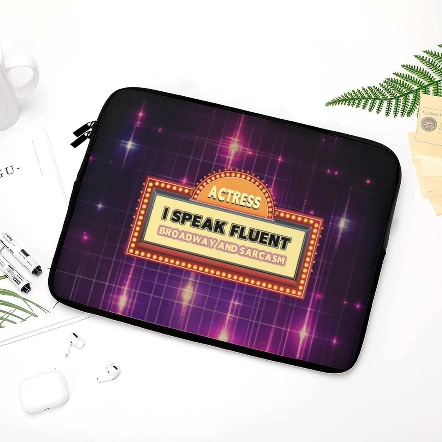 Retro Neon Texture Actress Laptop Sleeve 13/15 Inch Briefcase Cover Shockproof Protective Case Handbags Portable Laptop Bag
