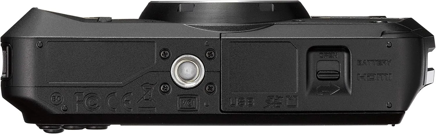 RICOH WG-6 Webcam Black Waterproof Camera 20MP Higher Resolution Images 3-inch LCD Waterproof 20m Shockproof 2.1m Underwater Mode 6-LED Ring Light for Macro Photography