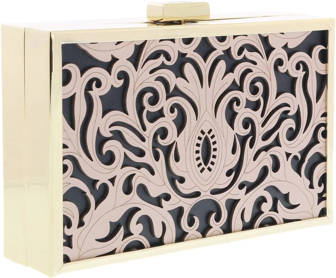 ROBERTO CAVALLI HXLPB3 D96 Nude/Black Box Clutch for womens