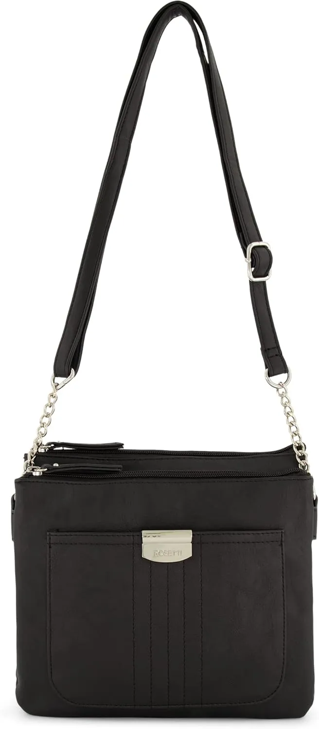 Rosetti Women's Midge Crossbody Bag, Faux Leather Purse, Adjustable Strap