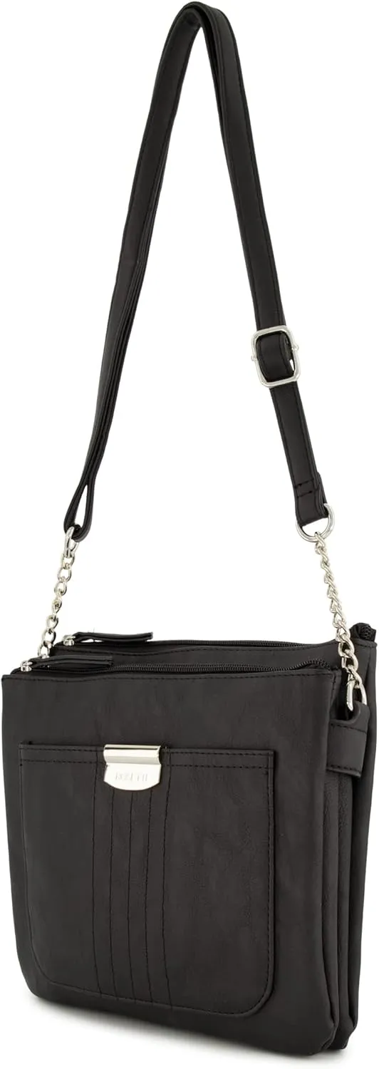 Rosetti Women's Midge Crossbody Bag, Faux Leather Purse, Adjustable Strap