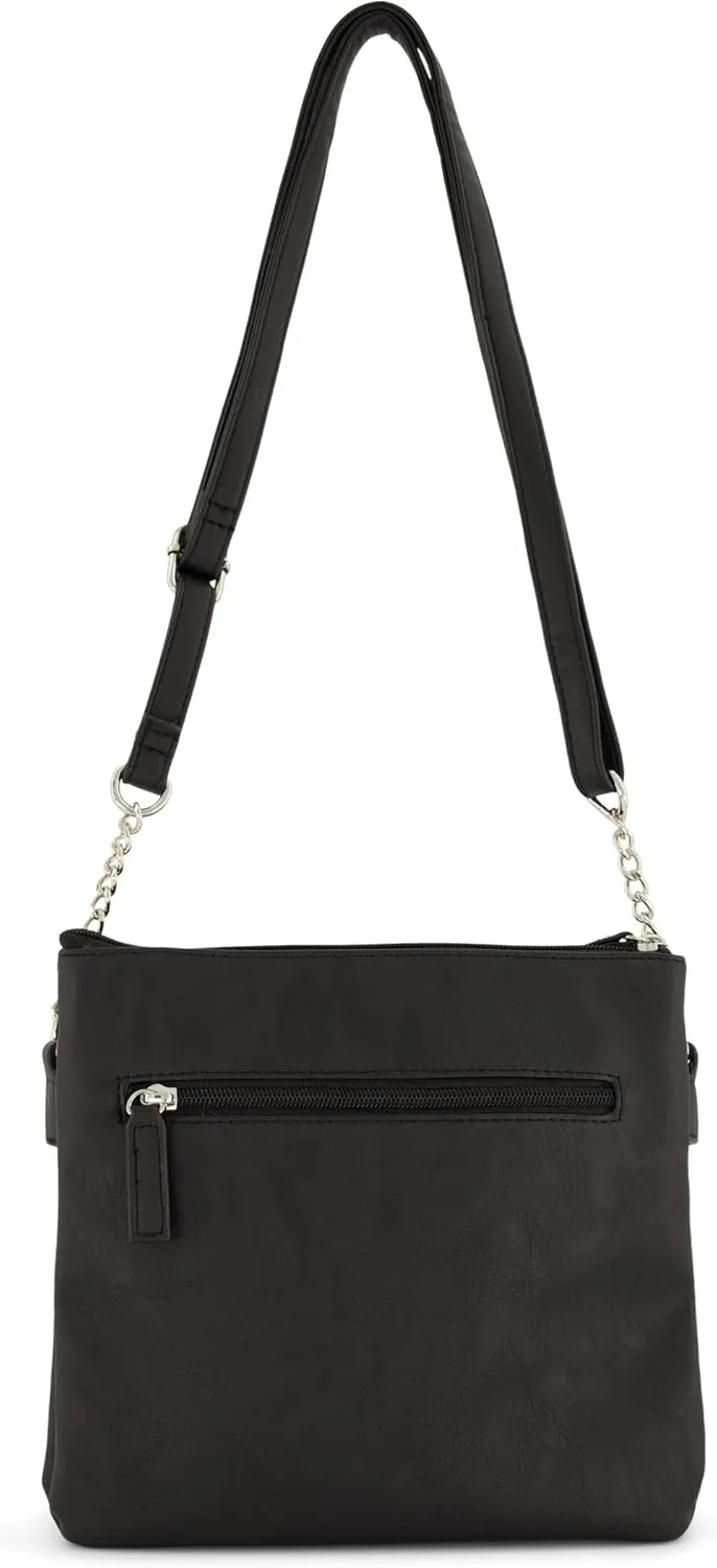Rosetti Women's Midge Crossbody Bag, Faux Leather Purse, Adjustable Strap