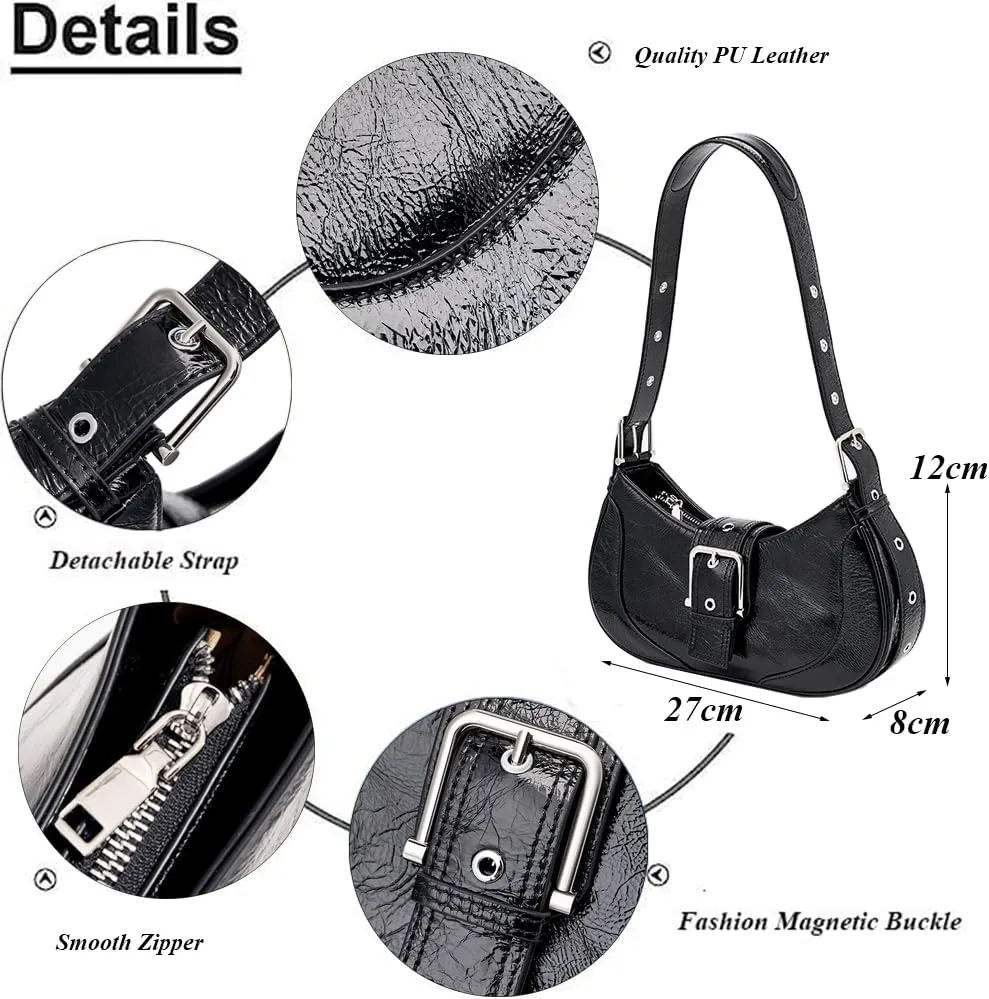 RTGGSEL Women's Contrast Color Plaid Striped Saddle Crossbody Shoulder Underarm Satchel Handbag Tote Clutch Purse Hobo Bag