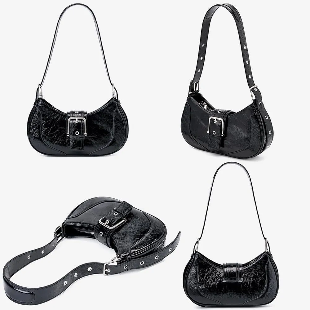 RTGGSEL Women's Contrast Color Plaid Striped Saddle Crossbody Shoulder Underarm Satchel Handbag Tote Clutch Purse Hobo Bag