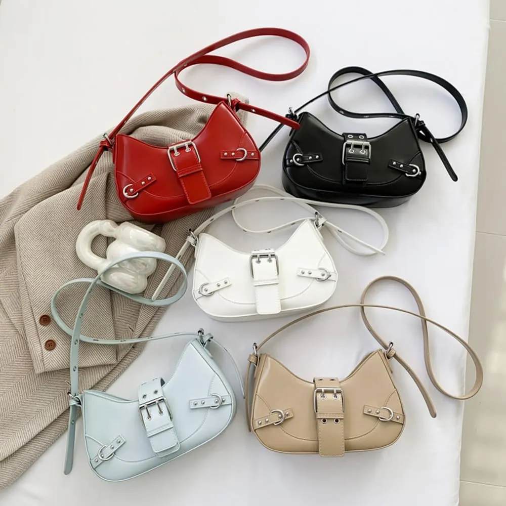 RTGGSEL Women's Contrast Color Plaid Striped Saddle Crossbody Shoulder Underarm Satchel Handbag Tote Clutch Purse Hobo Bag