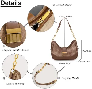 RTGGSEL Women's Contrast Color Plaid Striped Saddle Crossbody Shoulder Underarm Satchel Handbag Tote Clutch Purse Hobo Bag