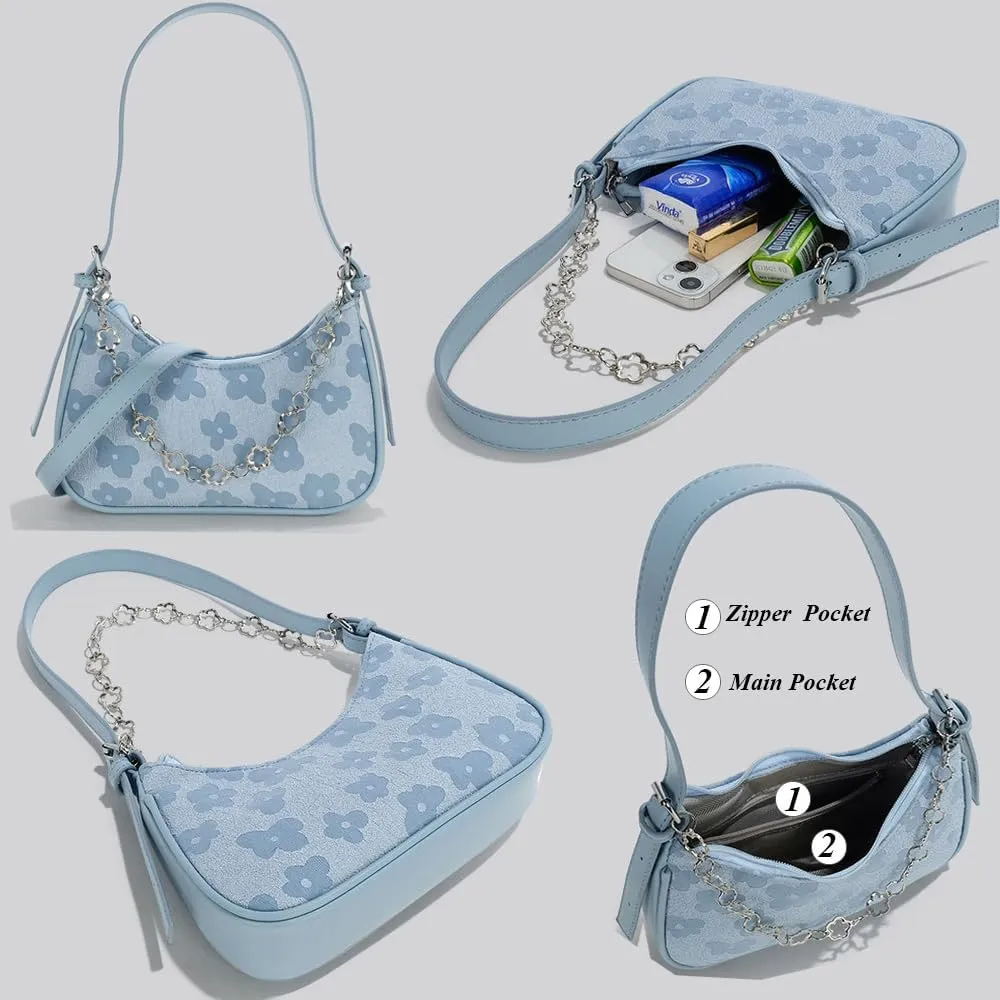 RTGGSEL Women's Contrast Color Plaid Striped Saddle Crossbody Shoulder Underarm Satchel Handbag Tote Clutch Purse Hobo Bag