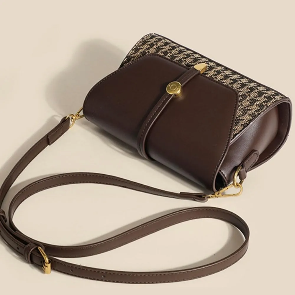 RTGGSEL Women's Contrast Color Plaid Striped Saddle Crossbody Shoulder Underarm Satchel Handbag Tote Clutch Purse Hobo Bag
