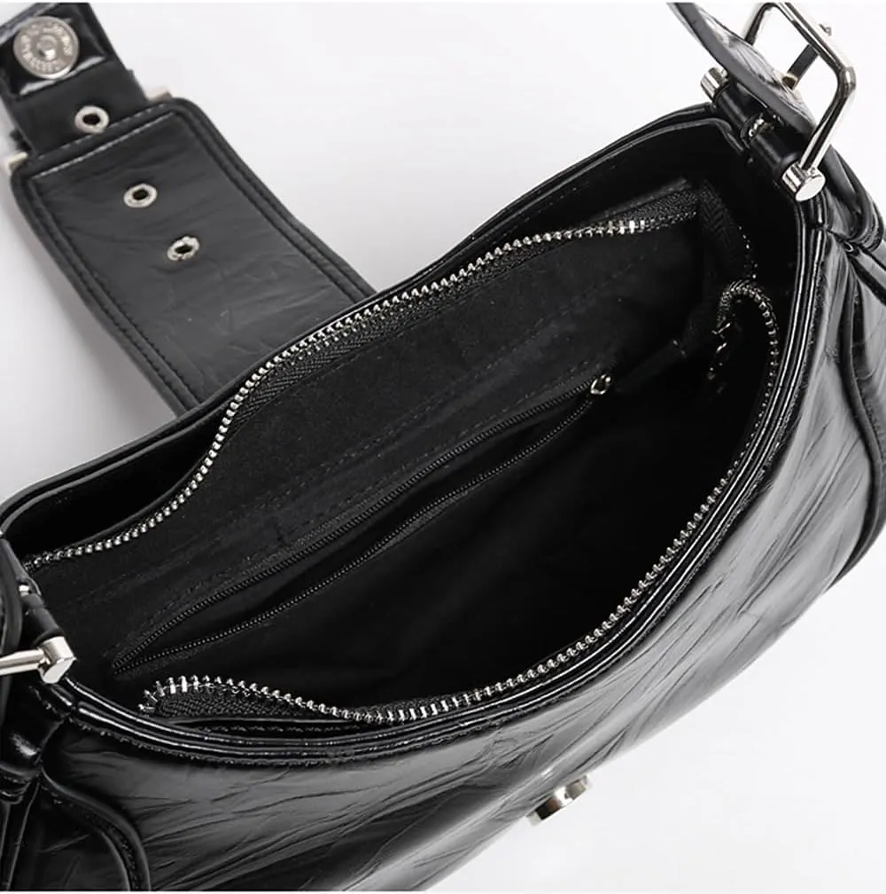 RTGGSEL Women's Contrast Color Plaid Striped Saddle Crossbody Shoulder Underarm Satchel Handbag Tote Clutch Purse Hobo Bag