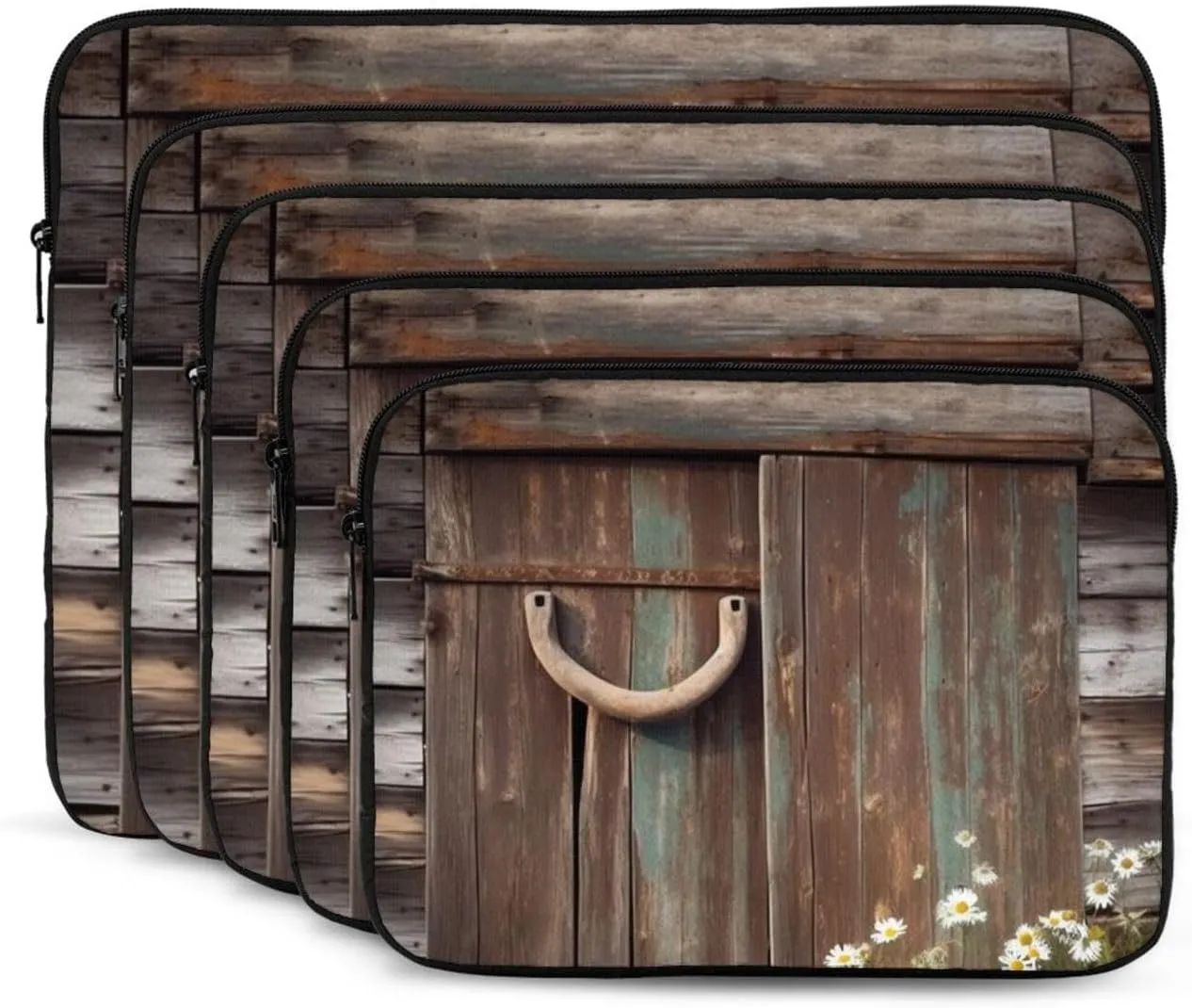 Rustic Horseshoe Barn Wooden Laptop Sleeve 10 inch Shockproof Protective Computer Carrying Cover Water Resistant Computer Bag Laptop Case Briefcase Handbags Portable Laptop Bag Gifts for Men Women
