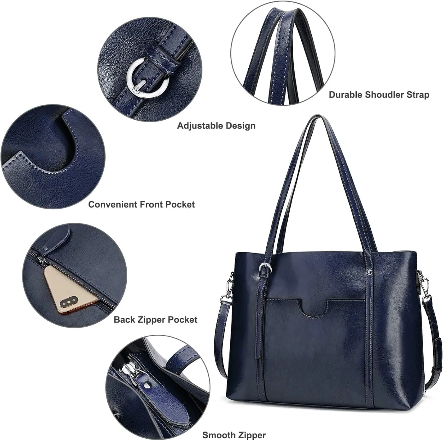 S-ZONE Women Genuine Leather Top Handle Satchel Daily Work Tote Shoulder Bag
