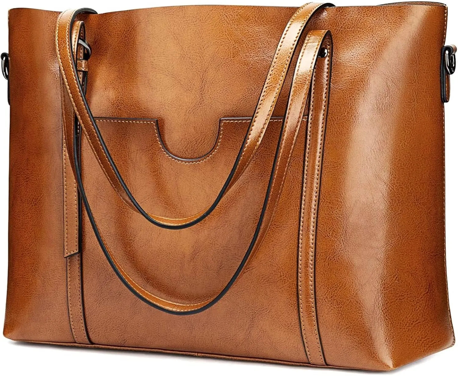 S-ZONE Women Genuine Leather Top Handle Satchel Daily Work Tote Shoulder Bag