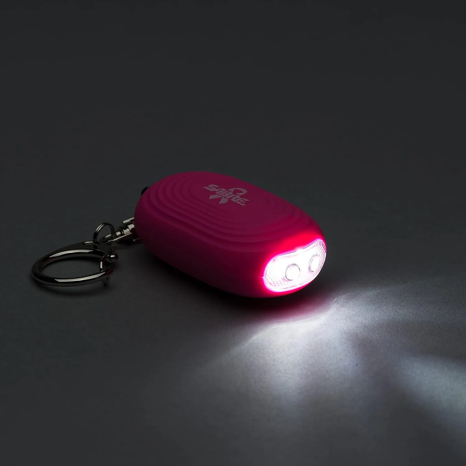 SABRE 2-in-1 Personal Alarm with LED Light, 130dB Personal Safety Siren, Snap Hook for Instant Access, 1,250 Foot (381 Meters) Range, Compact Design for Easy Attachment to Purse, Bag, or Keys
