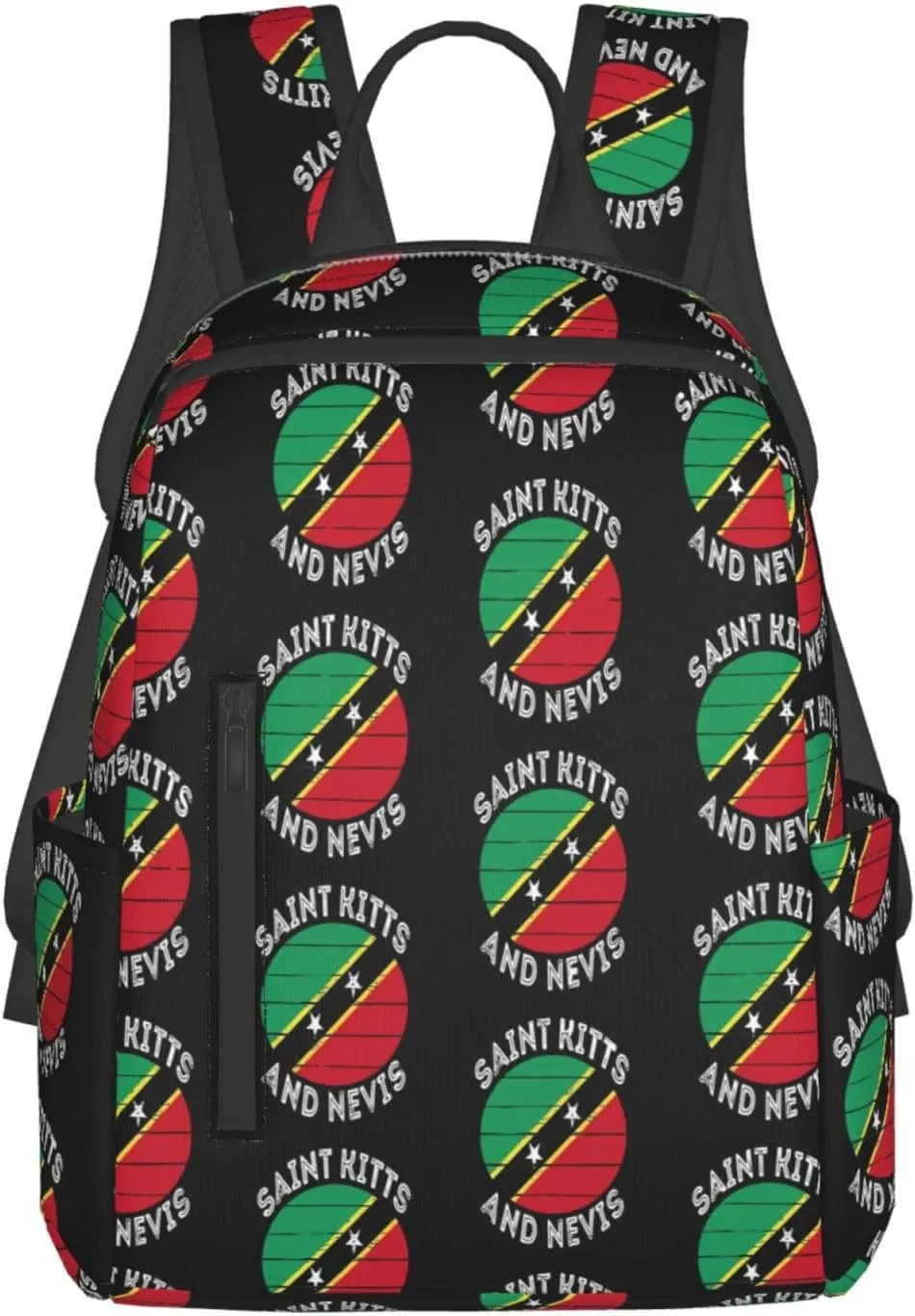 Saint Kitts Nevis Roots Flag Casual Laptop Backpack Travel Rucksack Sports Daypack Adjustable Strap Bags with Multi-Pockets for Working Running Camping