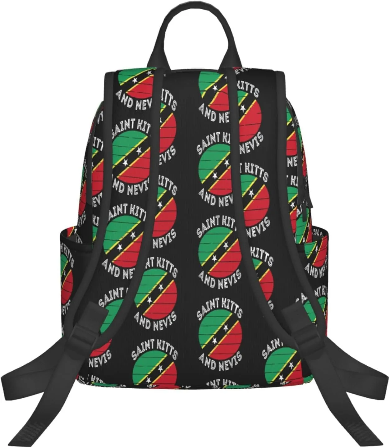 Saint Kitts Nevis Roots Flag Casual Laptop Backpack Travel Rucksack Sports Daypack Adjustable Strap Bags with Multi-Pockets for Working Running Camping
