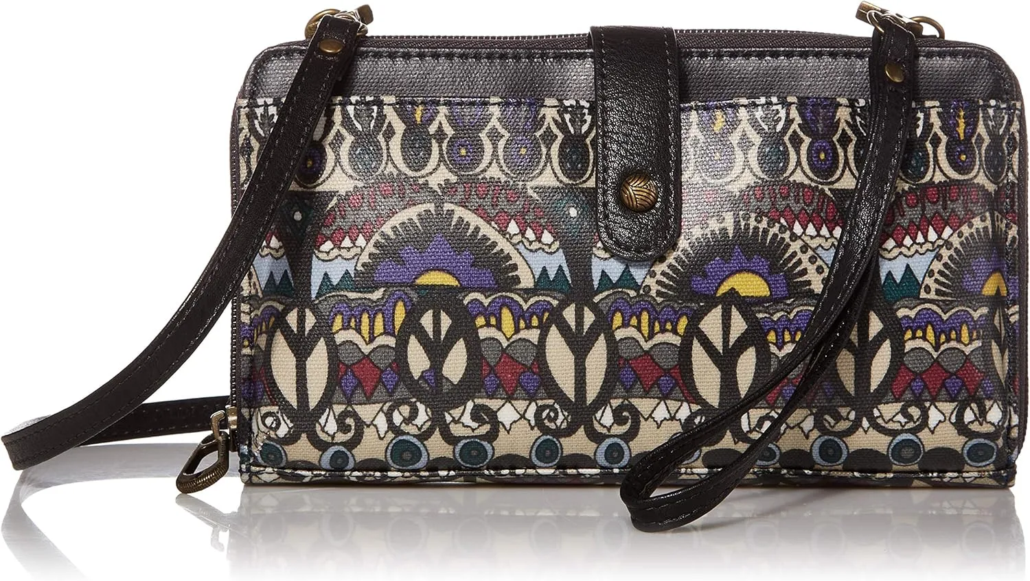 Sakroots Artist Circle Smartphone Crossbody in Eco Twill, Detachable Wristlet Strap