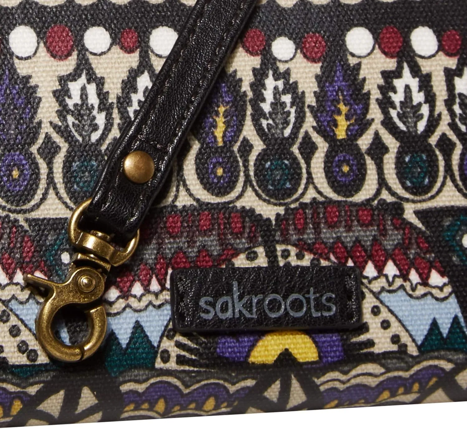 Sakroots Artist Circle Smartphone Crossbody in Eco Twill, Detachable Wristlet Strap