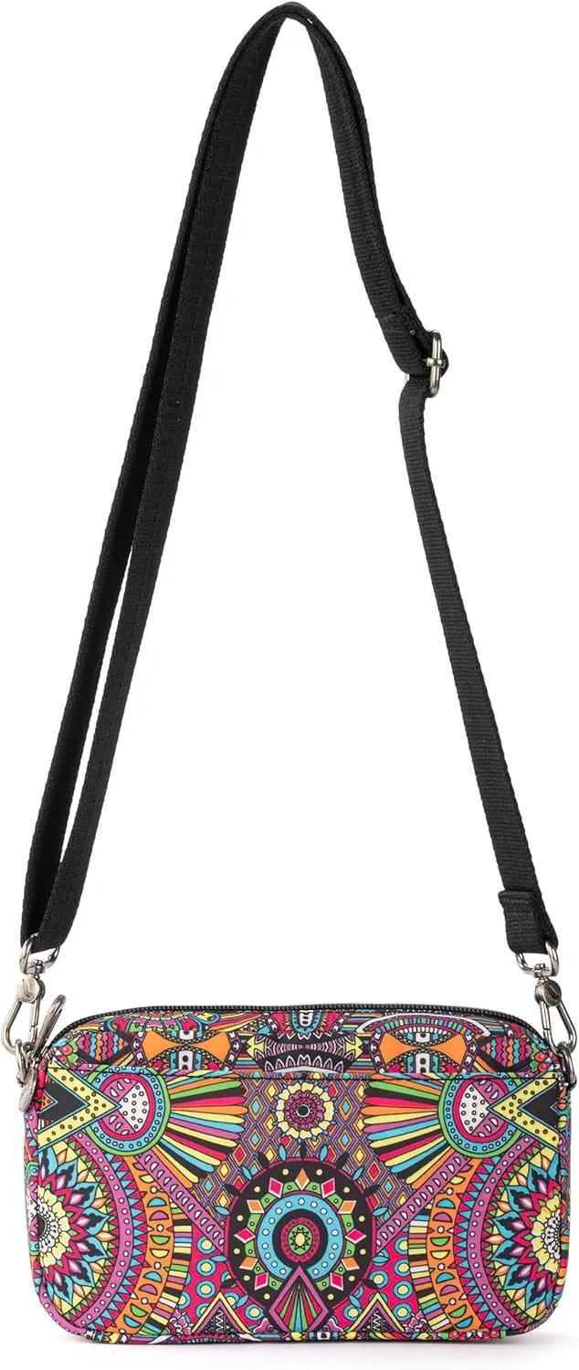 Sakroots Lodi Smartphone Crossbody in Eco Twill, Adjustable Crossbody Strap, Rainbow Wanderlust