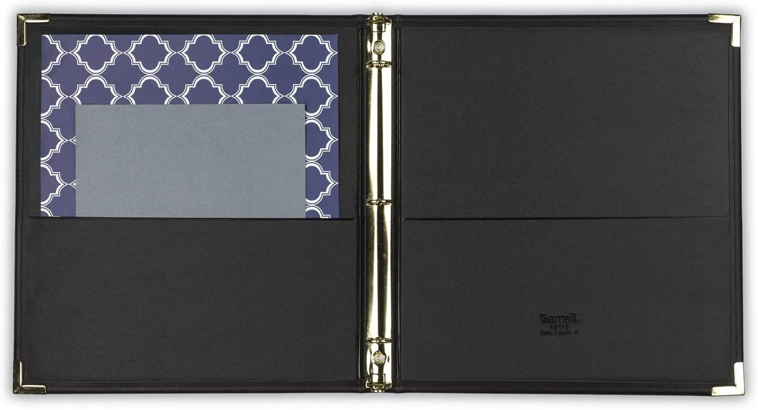 Samsill Classic Collection Executive Presentation 3 Ring Binder/Portfolio Binder, Half Inch Binder, Brass Round Ring (Holds 100 Sheets), Black