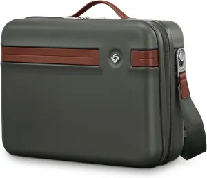 Samsonite Virtuosa Hardside Train Case, Crossbody Travel Makeup Case with Removable Strap, Pine Green