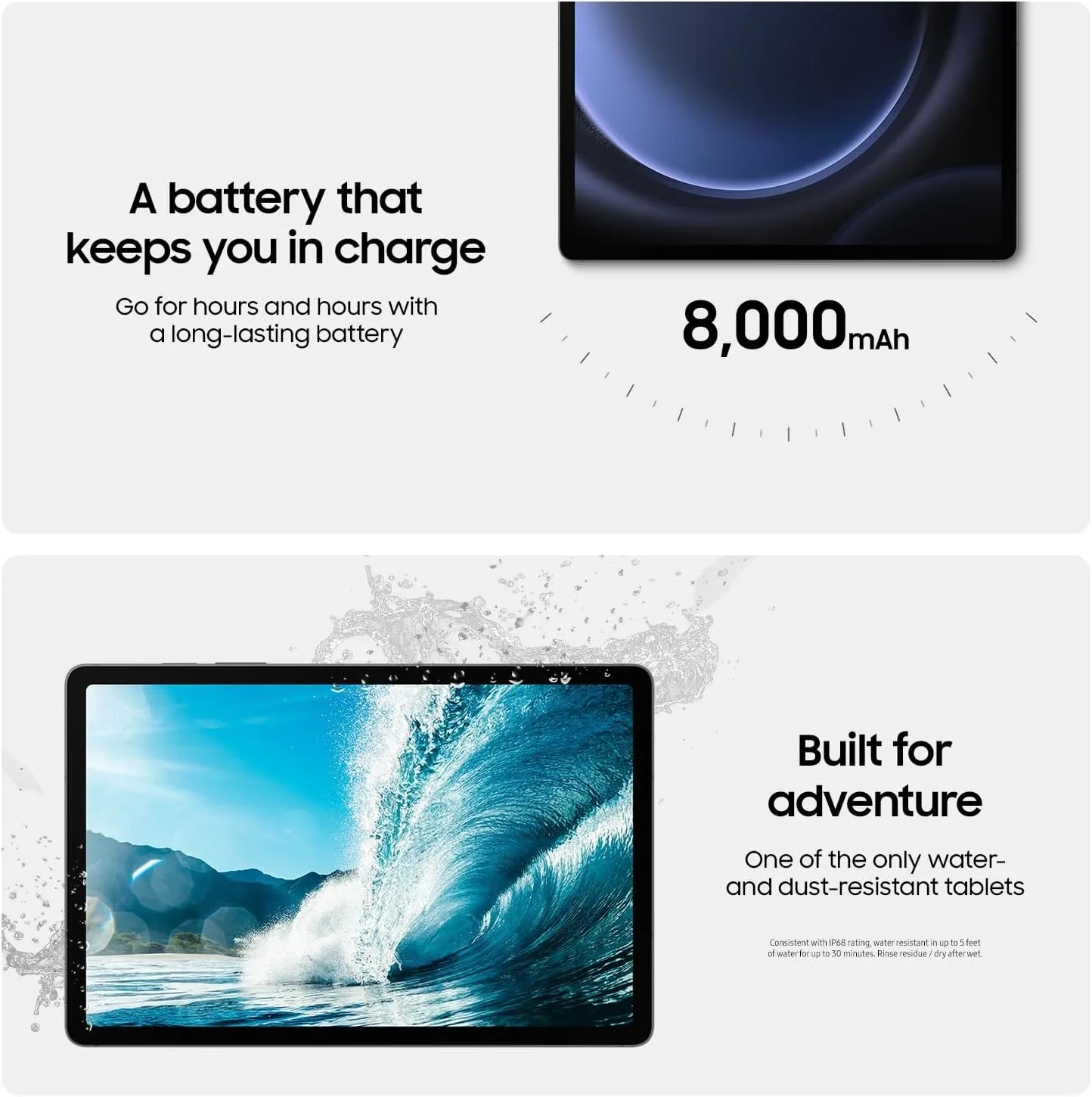 Samsung Galaxy Tab S9 FE 10.9” 256GB WiFi Android Tablet, Large Display, Long Battery Life, Powerful Processor, S Pen, 8MP Camera, Lightweight Durable Design, Expandable Storage, US Version, 2023,Gray