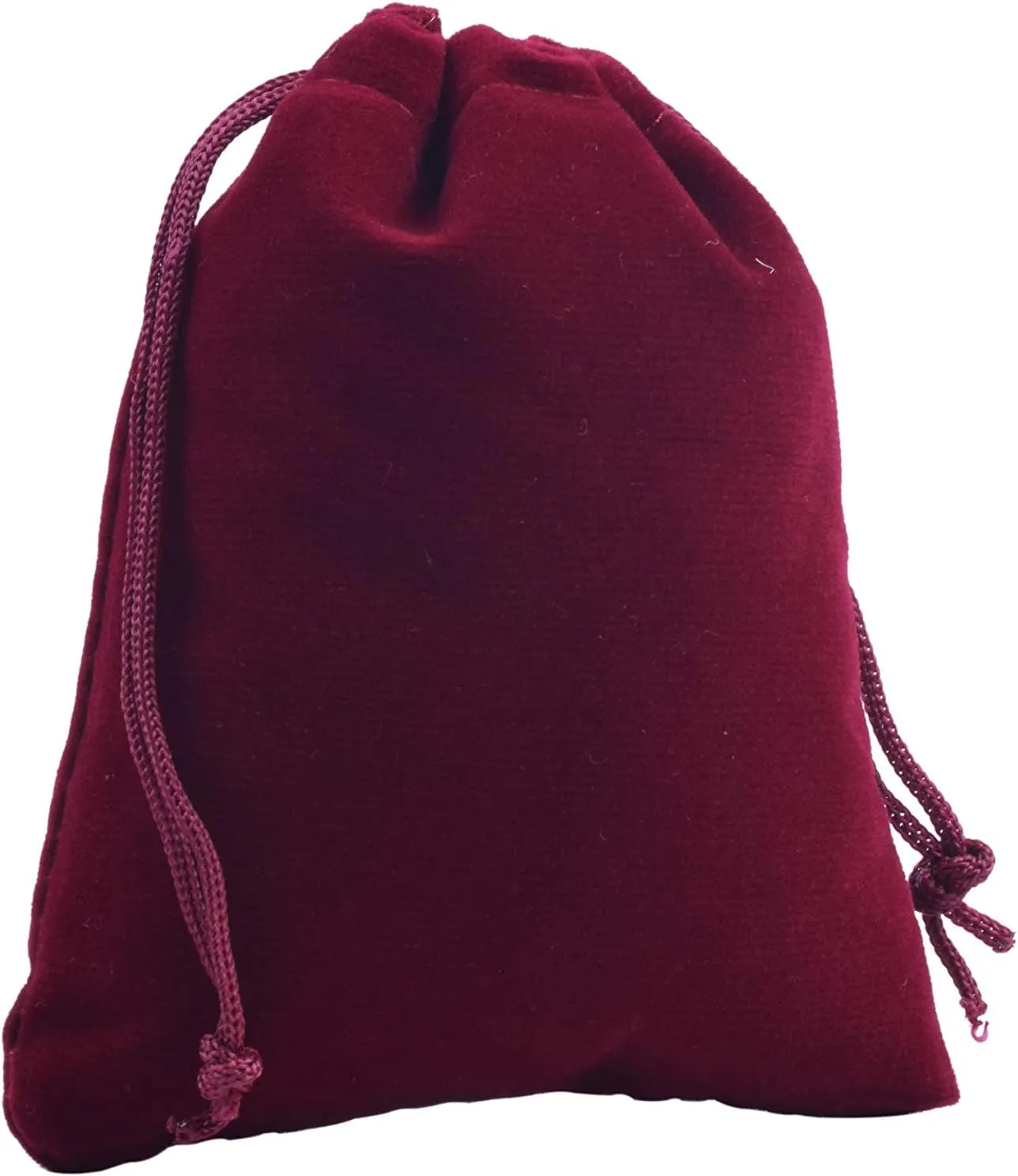 Sansam 50pcs Small Drawstring Velvet Jewelry Pouches, 4.0x4.8 Inch Wine Drawstring Velvet Gift Bags,Treat Favor Bags for Wedding, Party, Shower
