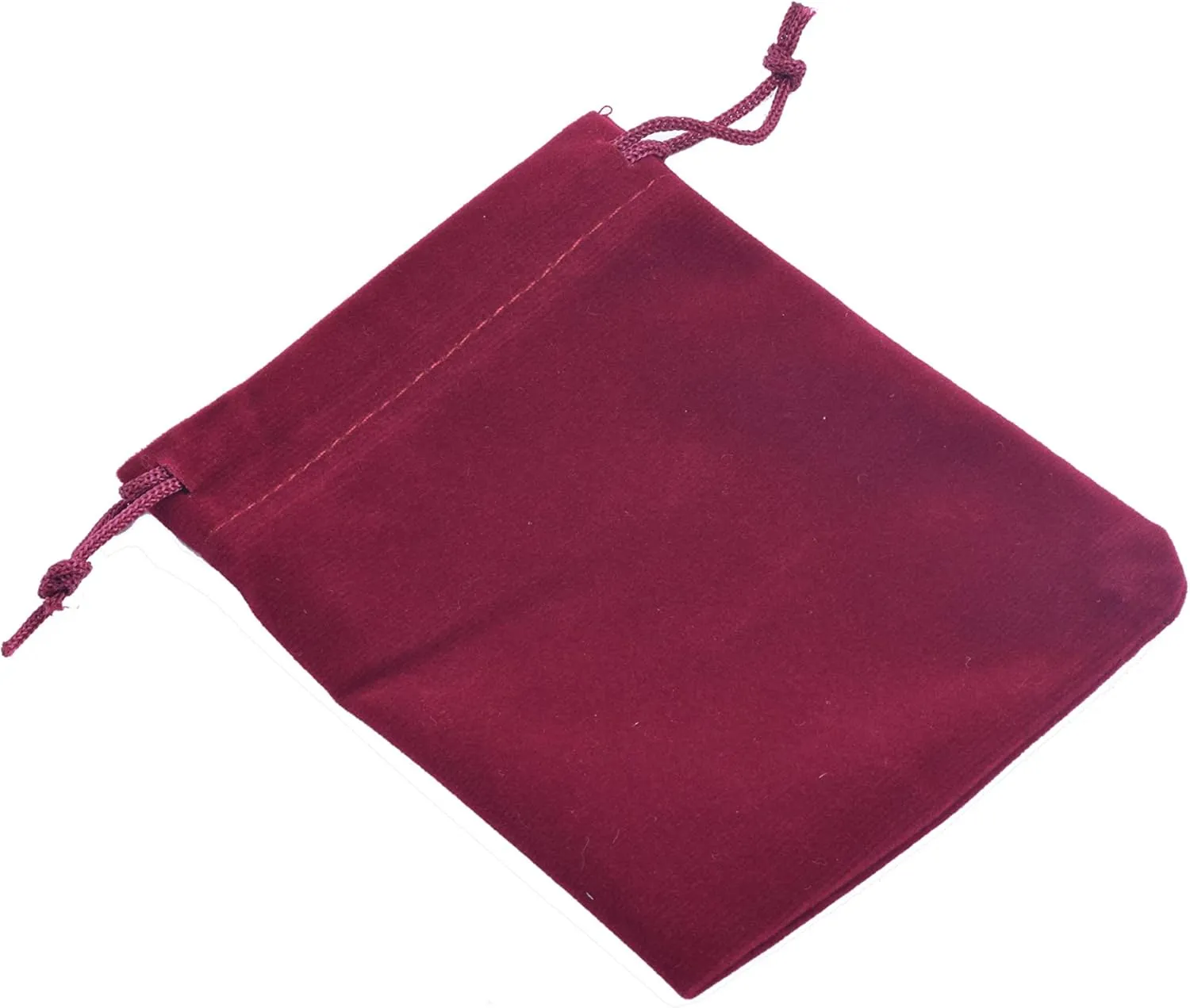 Sansam 50pcs Small Drawstring Velvet Jewelry Pouches, 4.0x4.8 Inch Wine Drawstring Velvet Gift Bags,Treat Favor Bags for Wedding, Party, Shower