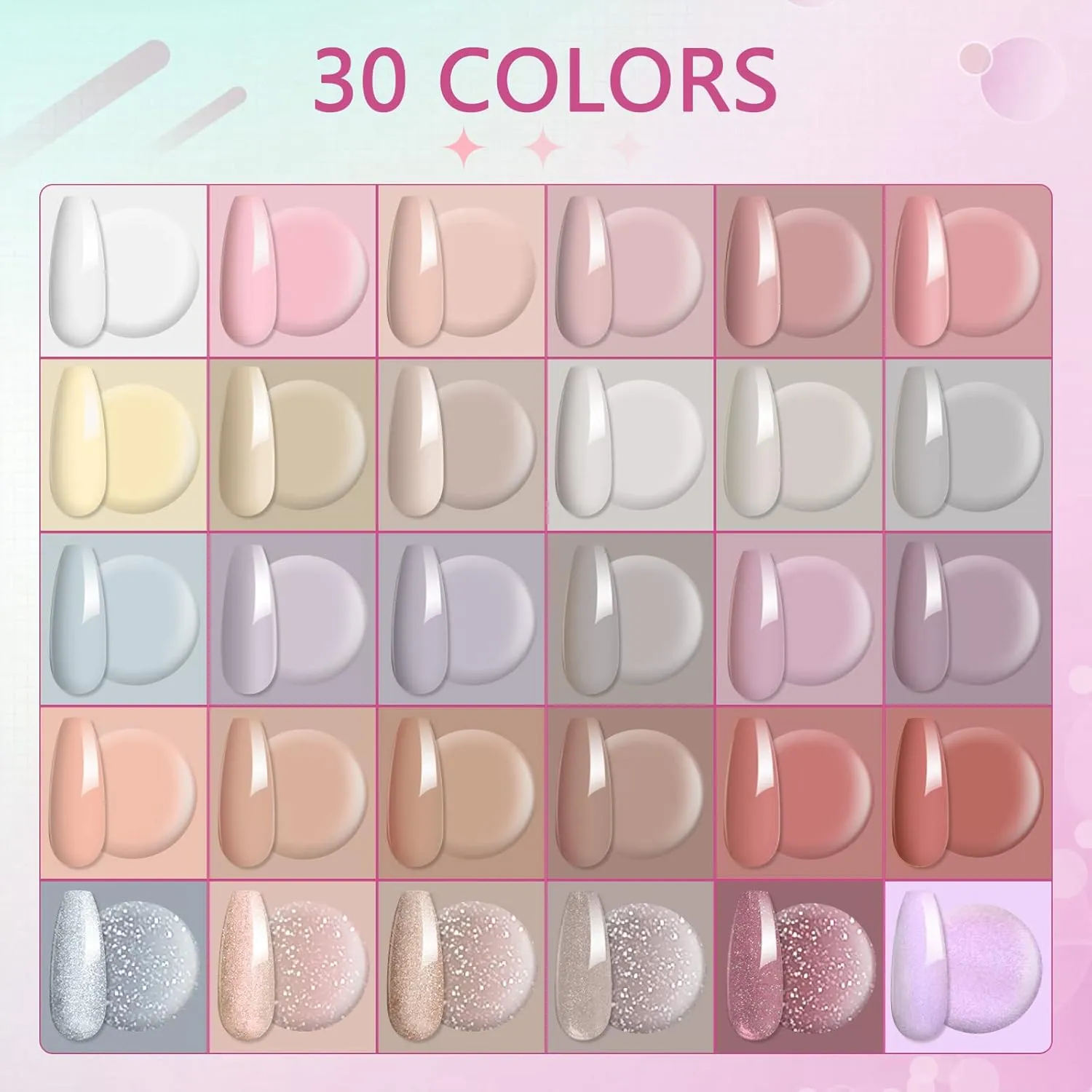 SAVILAND 33PCS Gel Nail Polish Set, Nudes Brown Pink Colors Gel Polish Set Soak Off U V LED Gel with Base & Glossy/Matte Top Gel Nail Supplies Nail Art Starter Kit Thanksgiving Gifts for Women Girls