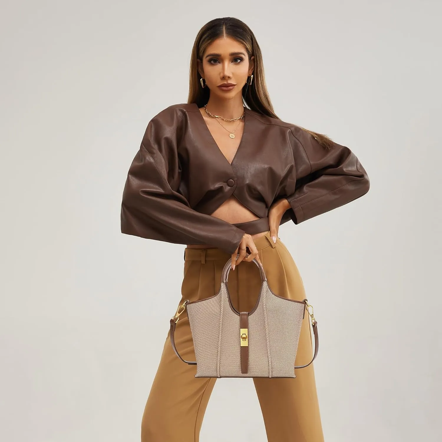 Scarleton Women's Faux Leather Purses and Handbags, Shoulder Bag, Top Handle Satchel, Hobo Bag with Pouch, H1035