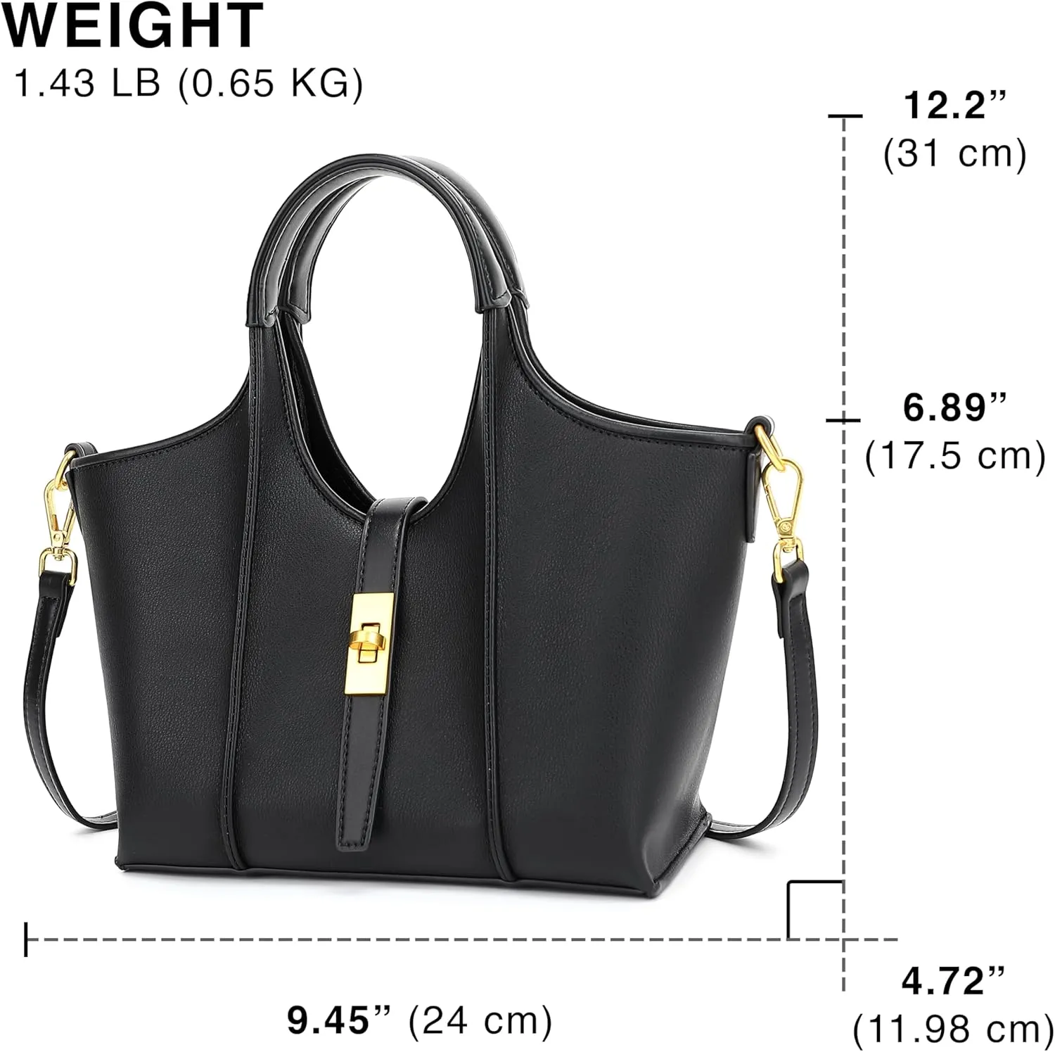 Scarleton Women's Faux Leather Purses and Handbags, Shoulder Bag, Top Handle Satchel, Hobo Bag with Pouch, H1035
