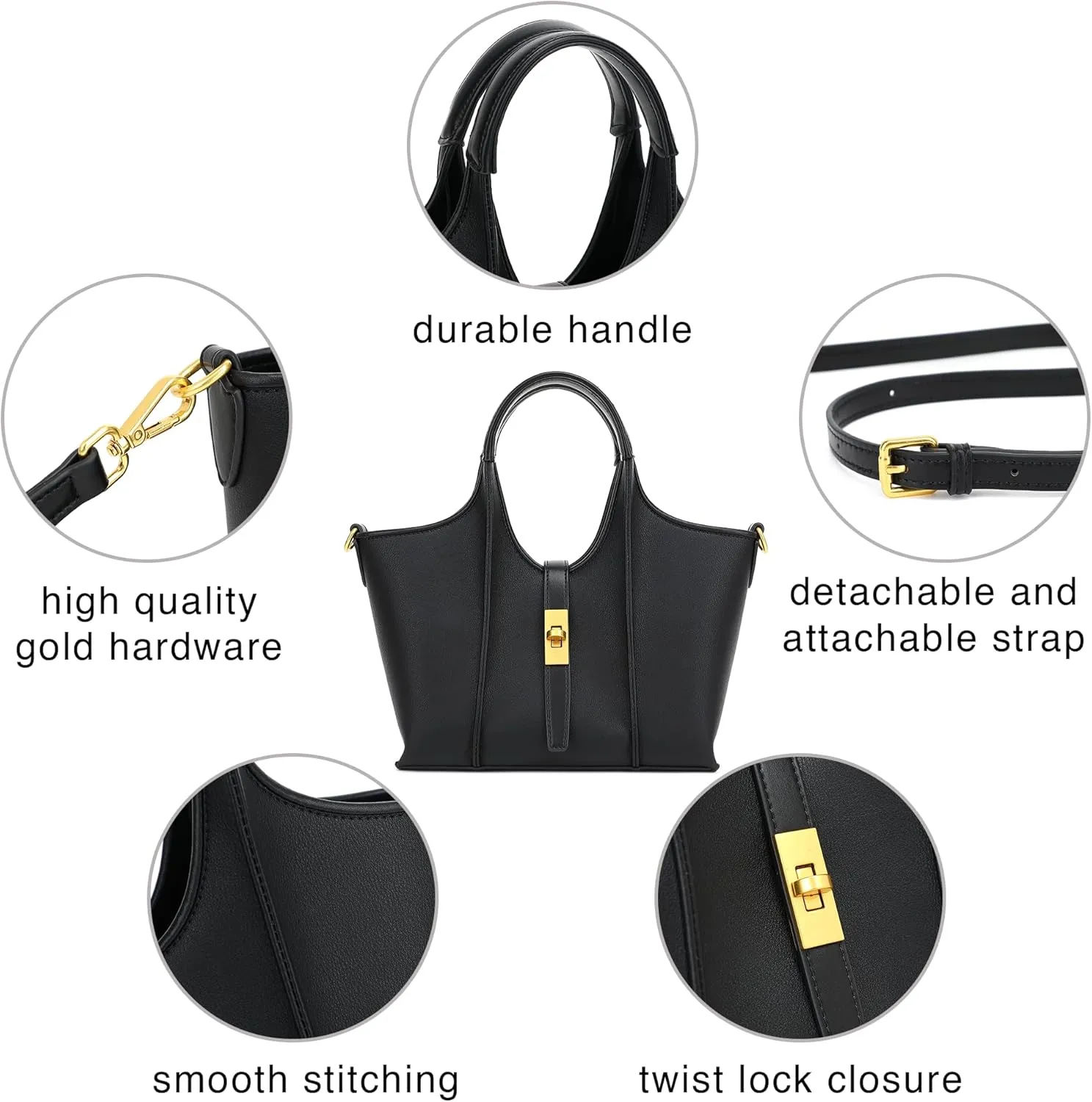 Scarleton Women's Faux Leather Purses and Handbags, Shoulder Bag, Top Handle Satchel, Hobo Bag with Pouch, H1035