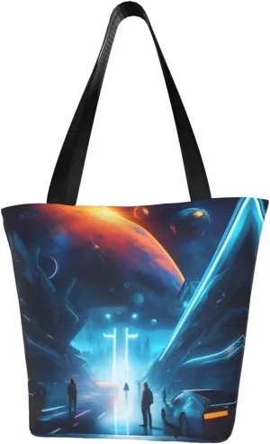 Science Fiction Future Women's Fashion Single Shoulder Handbags, Suitable for Weekend Travel Shopping Single Shoulder Bag Crossbody Shoulder Bag