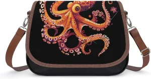 Sea Octopus Crossbody Bags for Women Fashion Purse Shoulder Bag Handbags with Adjustable Strap