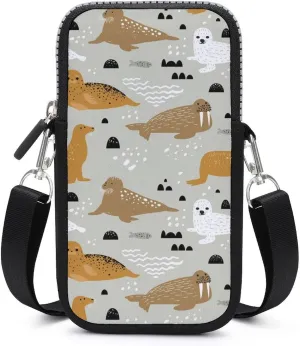 Seal and Walrus Small Cell Phone Purse Crossbody Waterproof Mini Bag Wallet with Adjustable Strap