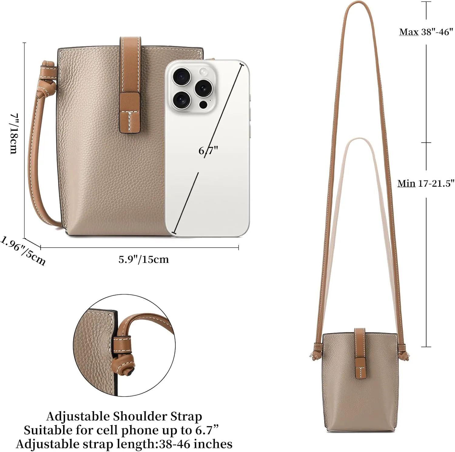 SENDEFN Cell Phone Purses for Women Small Crossbody Bag Shoulder Handbag with Adjustable Strap