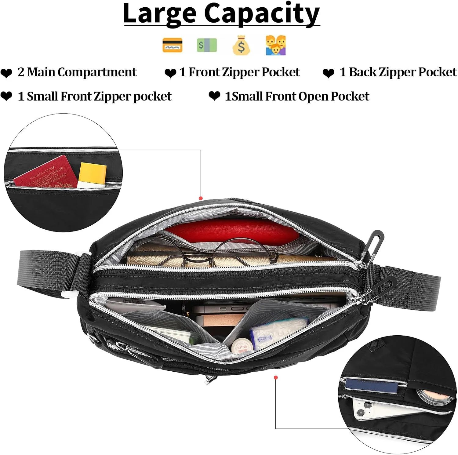 SENDFEN Shoulder Handbag for Women Ladies Crossbody Purse Roomy Multiple Pockets Bag Fashion Women Bags
