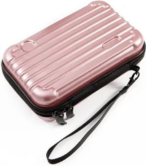 SenYang Hard Shell Cosmetic Case,Carrying Hard Bag, Protective Storage Case Bag for Toiletry, Beauty Makeup, Electronic Accessories, Overnight Travel Water Resistant Crash Proof (Gold)