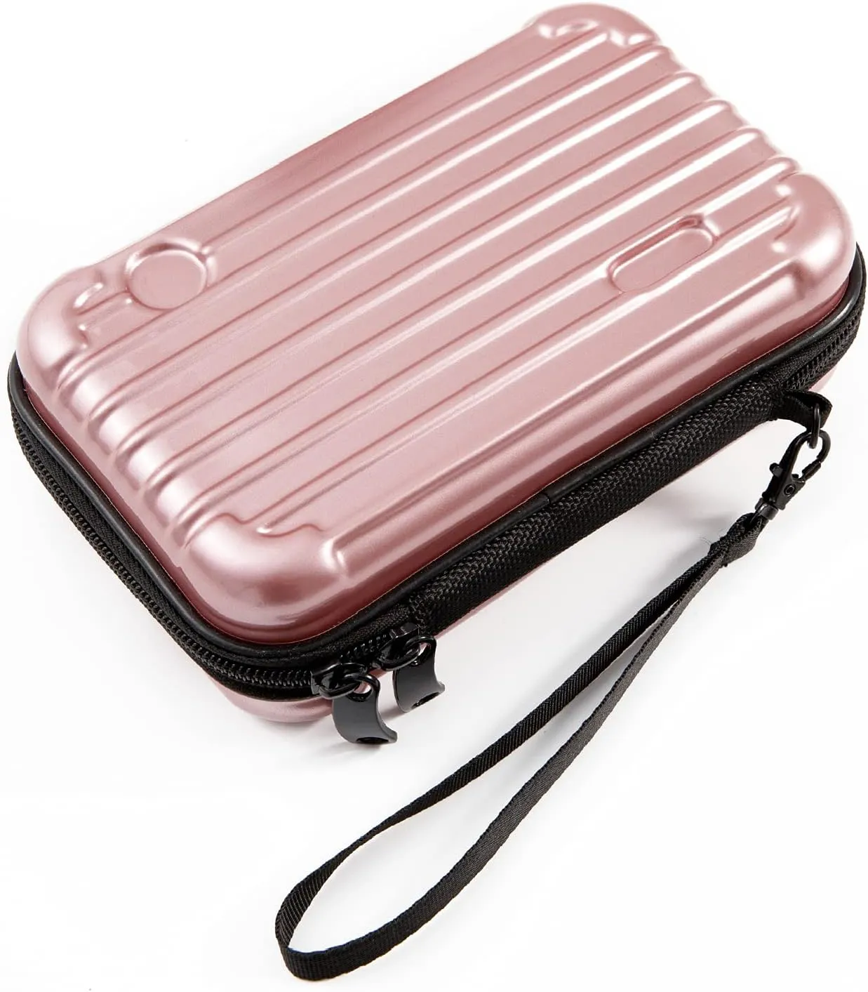 SenYang Hard Shell Cosmetic Case,Carrying Hard Bag, Protective Storage Case Bag for Toiletry, Beauty Makeup, Electronic Accessories, Overnight Travel Water Resistant Crash Proof (Gold)