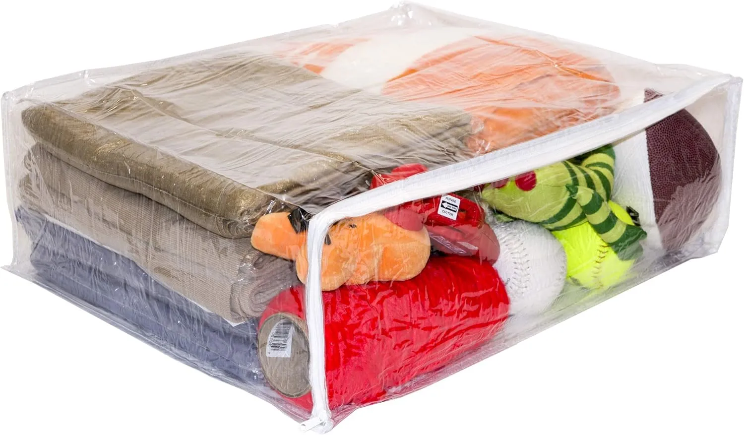 Set of 10 Clear Vinyl Zippered Storage Bags 22 x 18 x 7.5 Inch