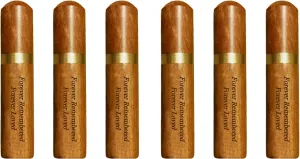 Set of SIX Laser Engraved Forever Remembered Forever Loved Natural Rosewood Cremation Urn/Scattering Tube - Fits Pocket or Purse, Perfect for Travel, TSA Compliant
