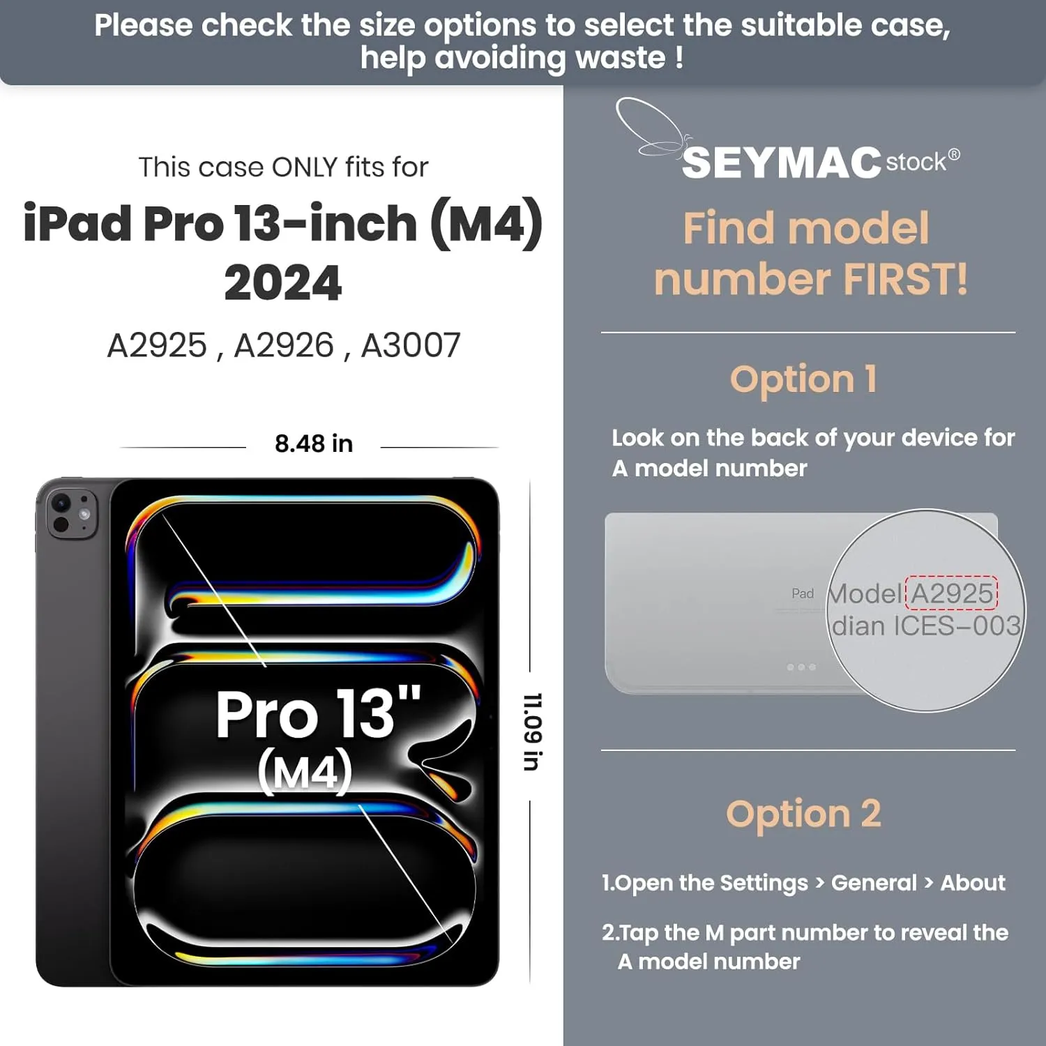 SEYMAC stock Case for iPad Pro 13 inch Case 2024 (M4), Shockproof Protective with Pencil Holder, Screen Protector, 360° Rotate Stand, Adjustable Hand Strap, Shoulder Strap, Black